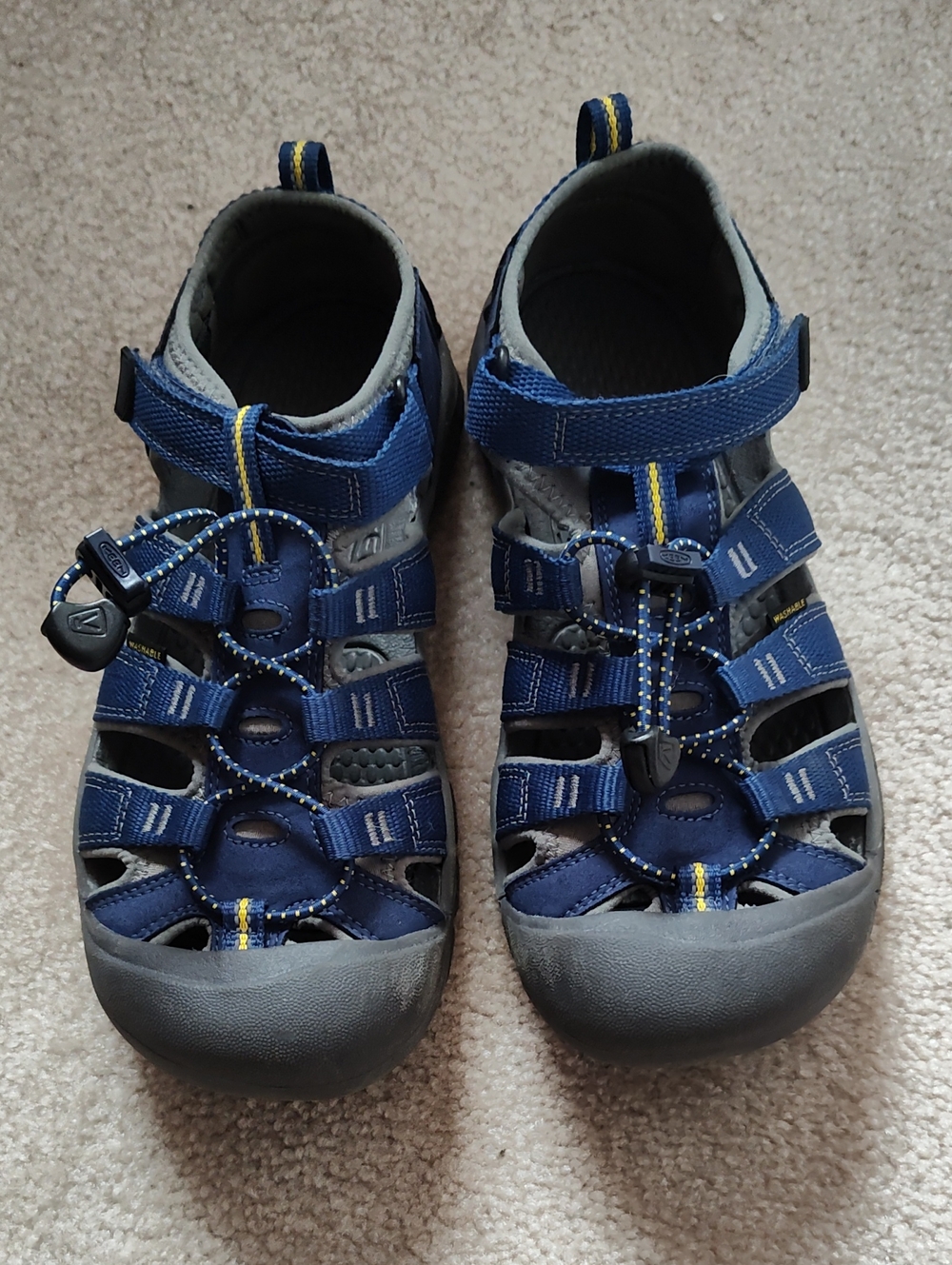 KEEN Navy and Gray Kids Closed-Toe Outdoor Sandals